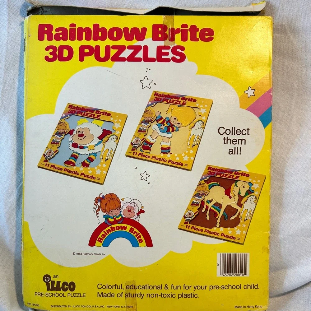 Vintage 1983 Rainbow Brite 3D Puzzle Illco 11 Piece Plastic Toy 80s Hallmark